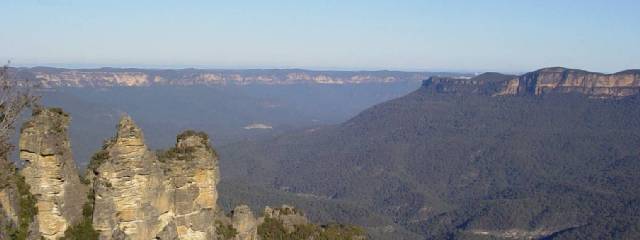 panorama of the blue mountains